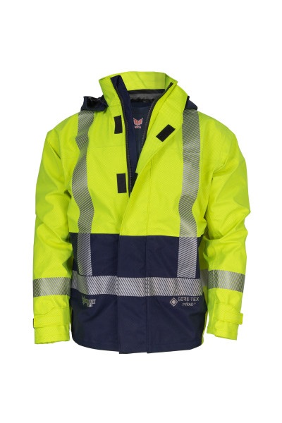 DRIFIRE FR Duostorm Jacket, Class E, Yellow/Navy Blue - FR Rainwear